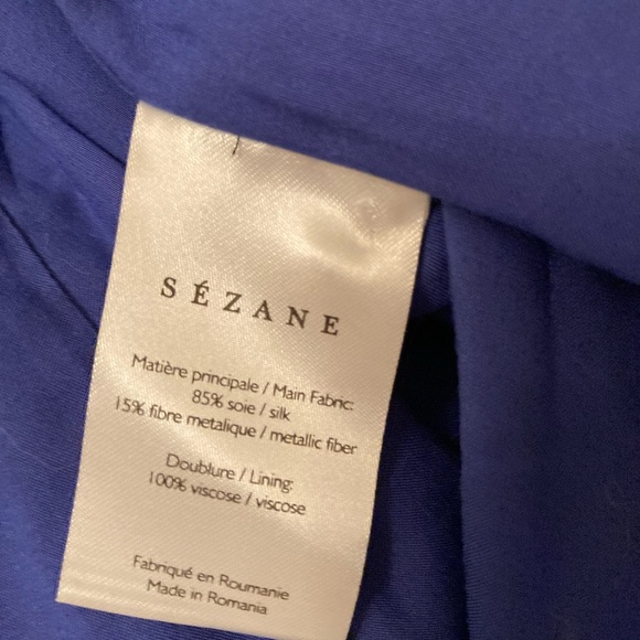 SOLD Sezane Adele silk Dress- "electric blue floral" Size 36 - Picture 10 of 12